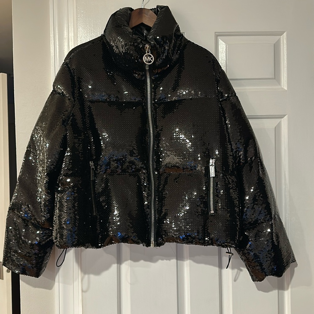 MICHAEL Michael Kors Black Sequin Jacket